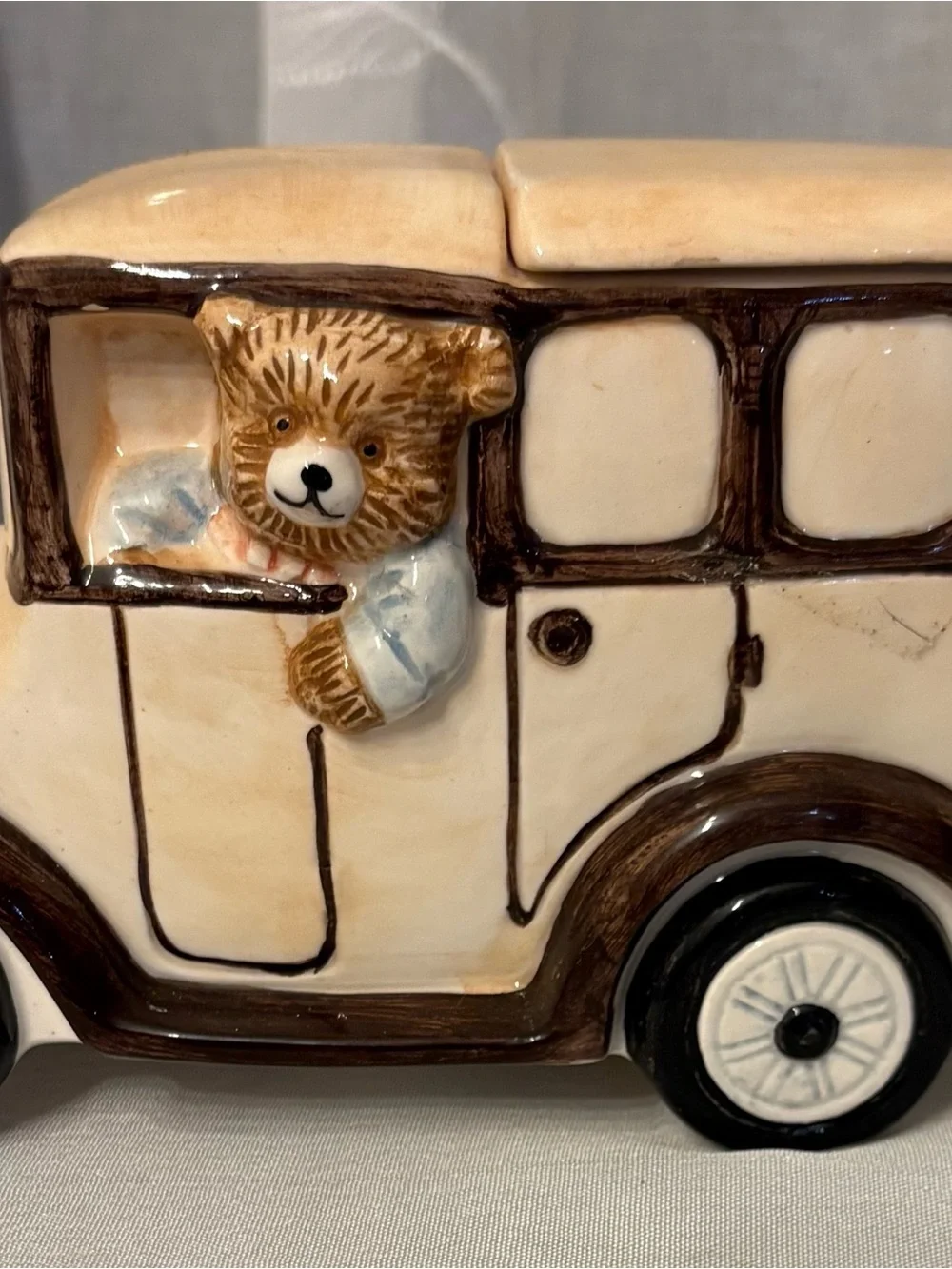 Canfloyd Teddy Bear Vintage Car Ceramic Teapot